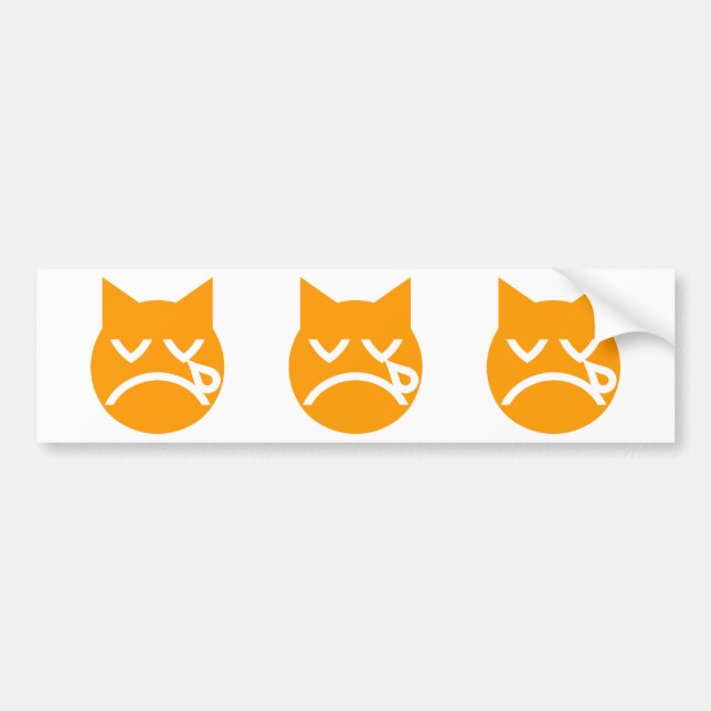 Crying Emoji Cat Bumper Sticker (Front)