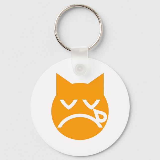 Crying Emoji Cat Key Ring (Front)