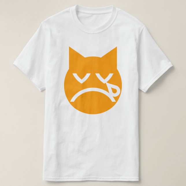 Crying Emoji Cat T-Shirt (Design Front)