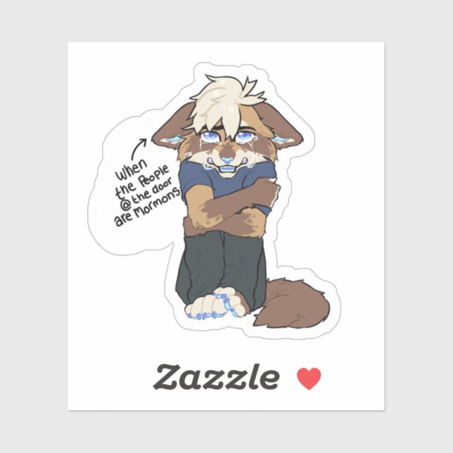 Crying Furry Meme Mormon Missionary Sticker (Sheet)