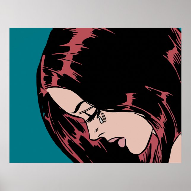 Crying girl (Vintage comic girl) Poster (Front)