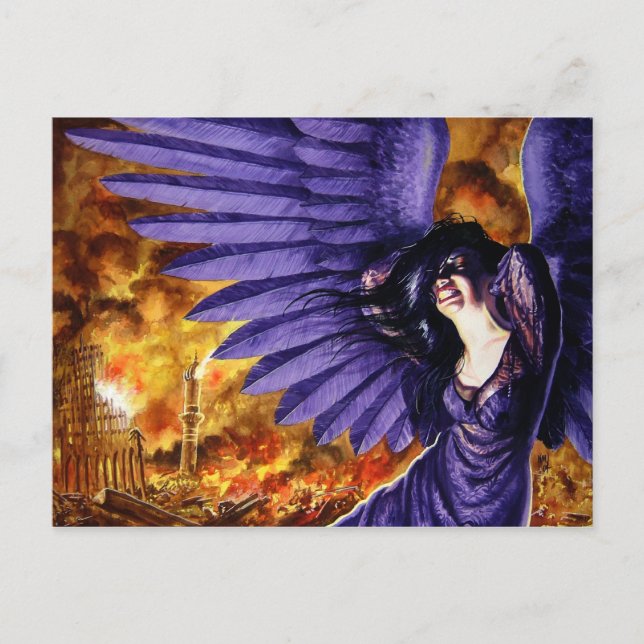 Crying Gothic Angel Postcard (Front)