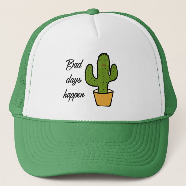 Crying green cactus trucker hat (Front)