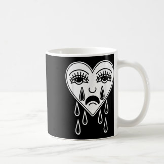 Crying Heart American Traditional Tattoo Old Schoo Coffee Mug