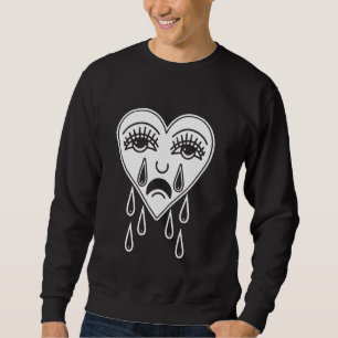 Crying Heart American Traditional Tattoo Old Schoo Sweatshirt