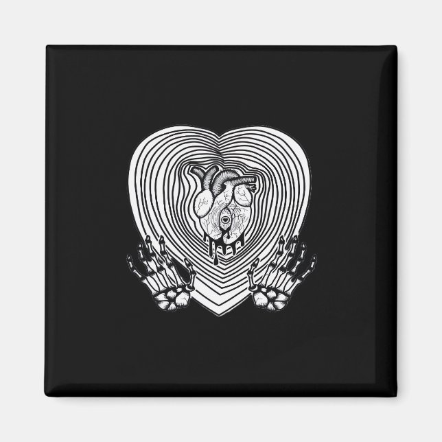 Crying Heart Classic - Skeleton Hands Heart Magnet (Front)