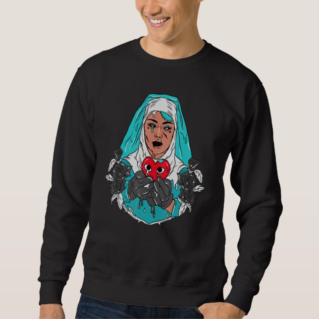 Crying Heart Girl Dripping Griffey Max 1 Aqua Matc Sweatshirt (Front)
