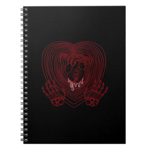 Crying Heart In Red  - Skeleton Hands Hearts Notebook
