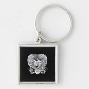 Crying Heart Skeleton Hands Classic Style Key Ring