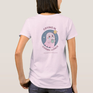 Crying in Cosmic Silence – Cute Existential Ghost  T-Shirt