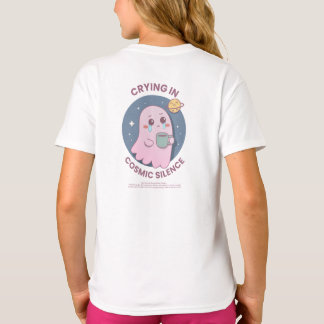 Crying in Cosmic Silence – Cute Existential Ghost  T-Shirt