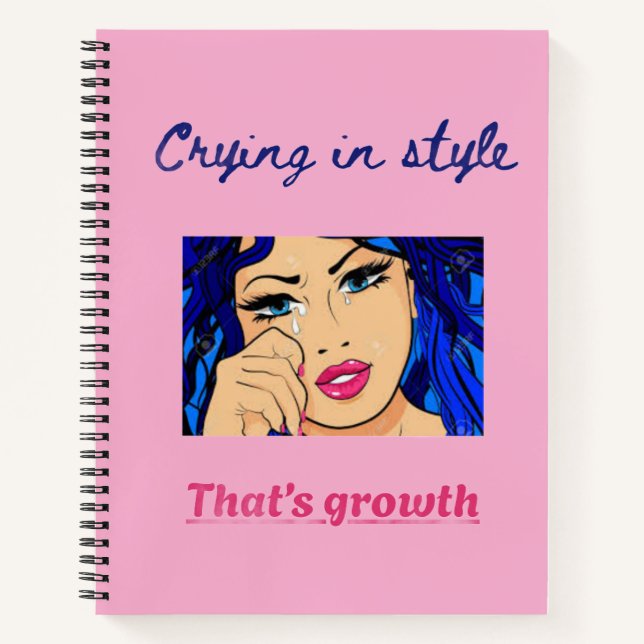 Crying in Style Notebook – Aesthetic Journal (Front)