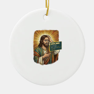 Crying Jesus Syntax Error Coding Programmer Softwa Ceramic Tree Decoration