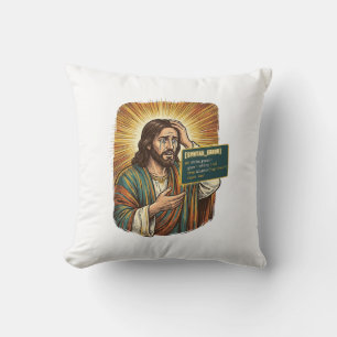 Crying Jesus Syntax Error Coding Programmer Softwa Cushion
