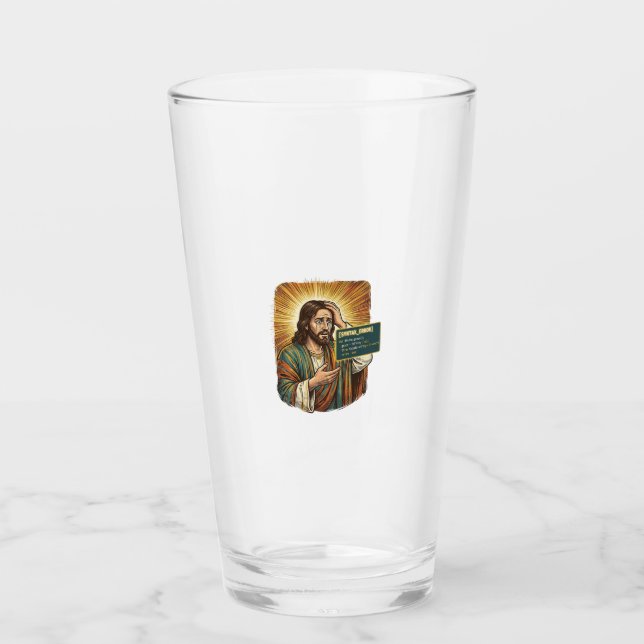 Crying Jesus Syntax Error Coding Programmer Softwa Glass (Front)