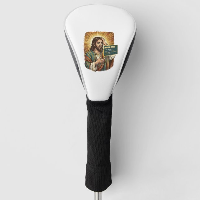 Crying Jesus Syntax Error Coding Programmer Softwa Golf Head Cover (Front)