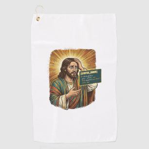 Crying Jesus Syntax Error Coding Programmer Softwa Golf Towel