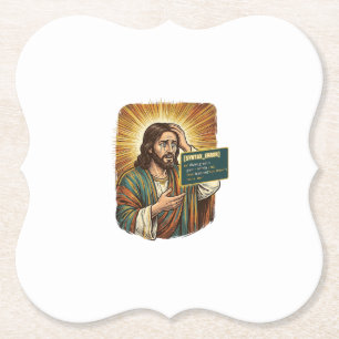 Crying Jesus Syntax Error Coding Programmer Softwa Paper Coaster