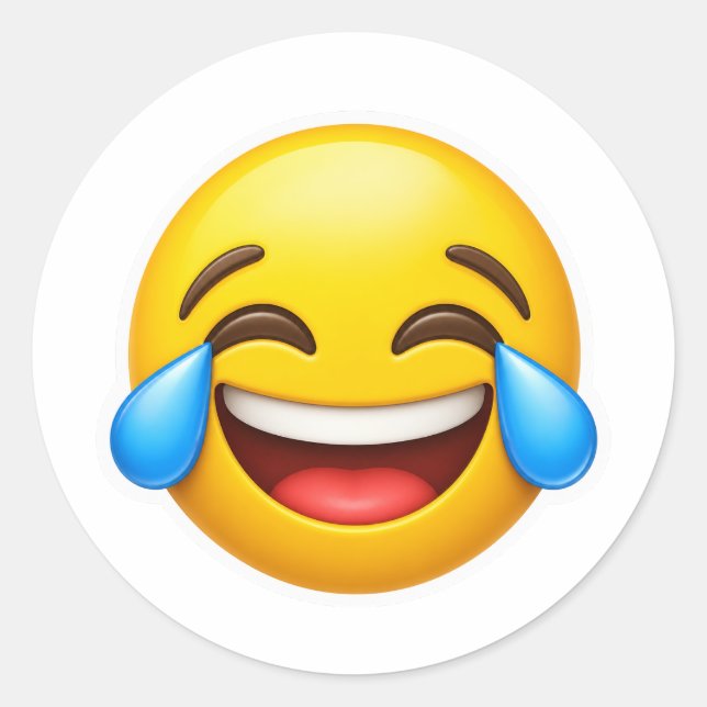 Crying Laugh Emoji Meme Sticker (Front)