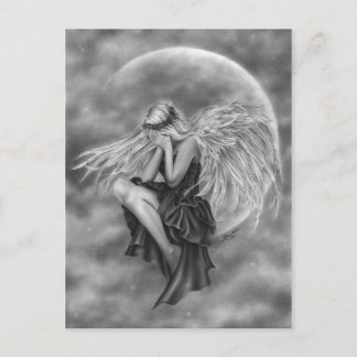 Crying Moon Angel Postcard