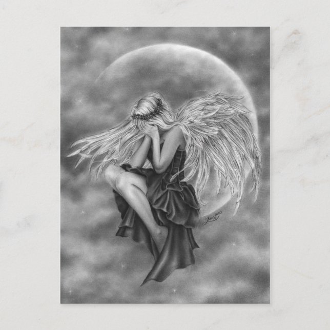 Crying Moon Angel Postcard (Front)