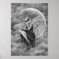 Crying Moon Angel Poster