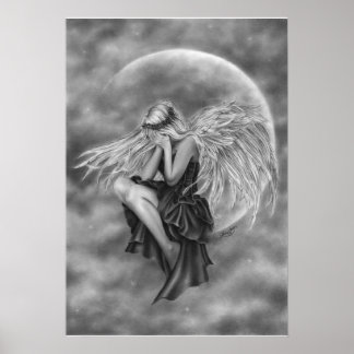Crying Moon Angel Poster