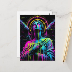 Crying Neon Angel Postcard
