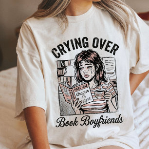 Crying Over Book Boyfriends Pop Art Reader Tri-Blend Shirt
