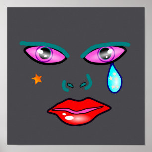 Crying Pop Art Rockstar Poster