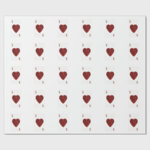Crying Queen of Hearts Surreal Playing Card Design Wrapping Paper