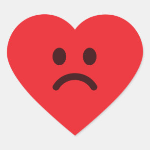 Crying Red Heart Emoji Moody Cartoon Sticker