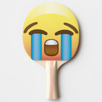 Crying Sad Tears Emoji Face Ping Pong Paddle