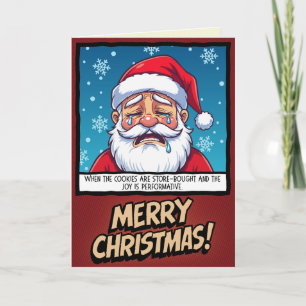 Crying Santa Funny Christmas Card