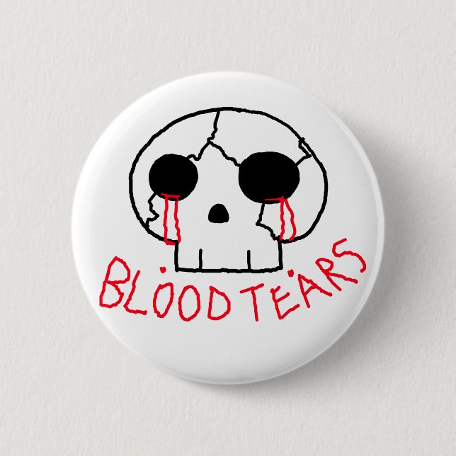 Crying skull 6 cm round badge (Front)