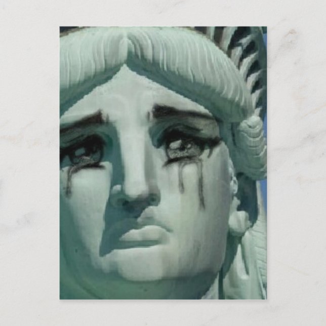 Crying Statue of Liberty Postcard (Front)