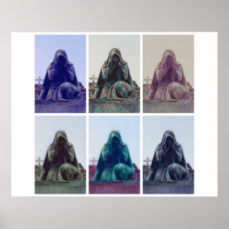 Crying woman - white Poster