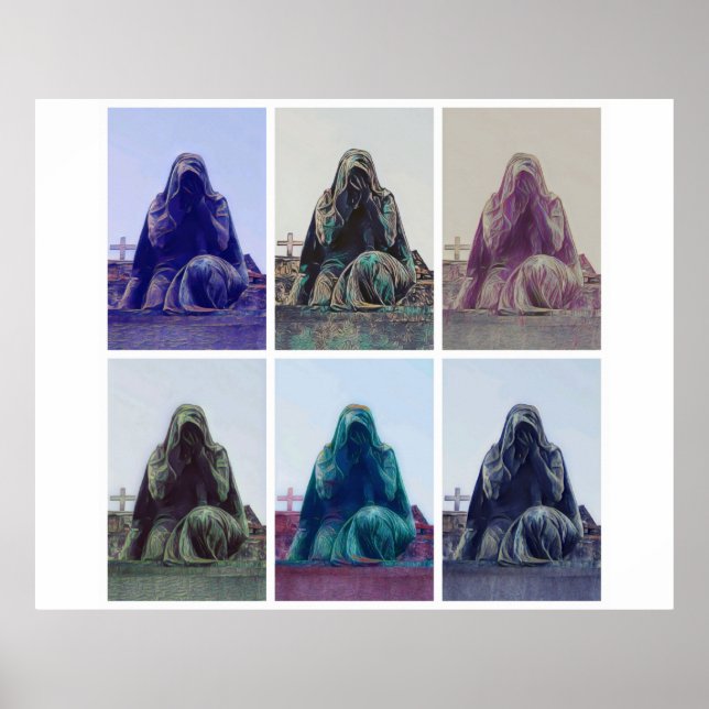 Crying woman - white Poster (Front)
