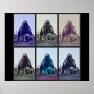 Crying women - black poster