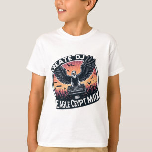 Cryptic Beats: Eagle DJ in Flight" T-Shirt