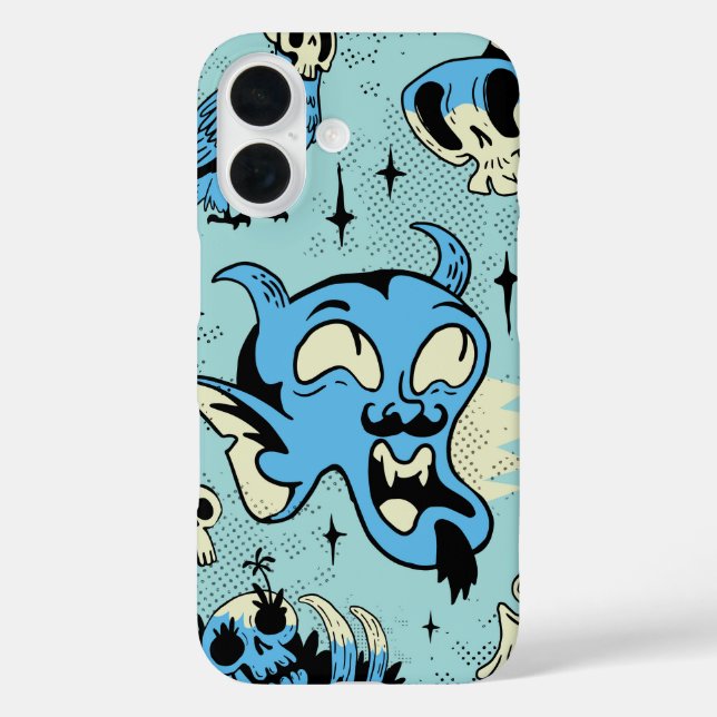 Cryptic Pop – Retro Skull & Demon Halloween Case-Mate iPhone Case (Back)