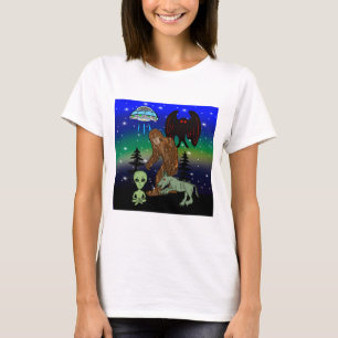 Cryptid Big Foot Alien Mothman UFO Chupacabra   T-Shirt