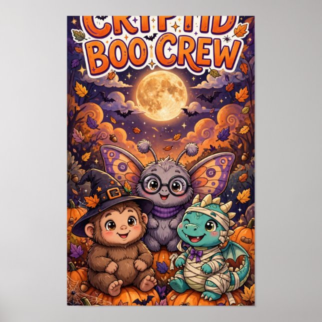 Cryptid Boo Crew Halloween Poster (Front)