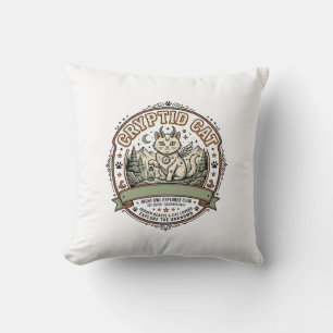 Cryptid Cat Cryptid Cat Vintage Vector Art Shirt D Cushion