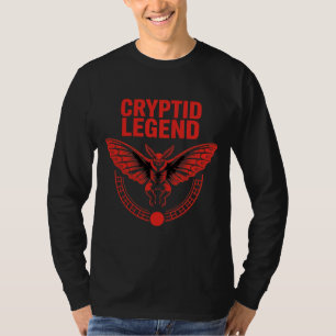 Cryptid Legend Mothman Graphic Red Gothic Horror T-Shirt
