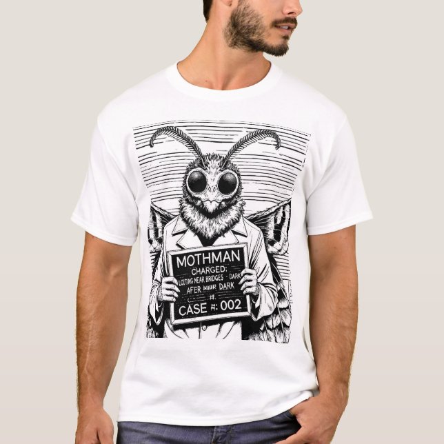 Cryptid Mugshots: Mothman T-Shirt (Front)