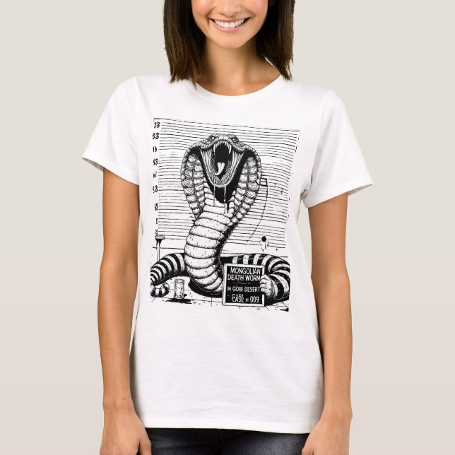 Cryptid Mugshots - The Mongolian Death Worm  T-Shirt (Front)