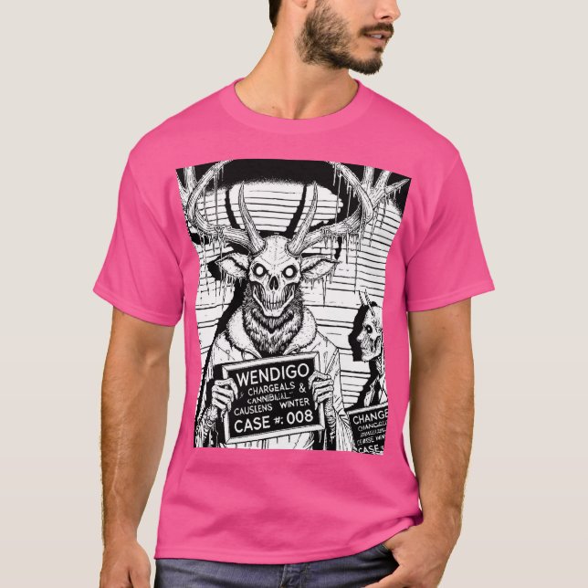 Cryptid Mugshots - Wendigo T-Shirt (Front)