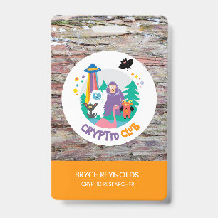 Cryptid Researcher Party Badge ID Badge