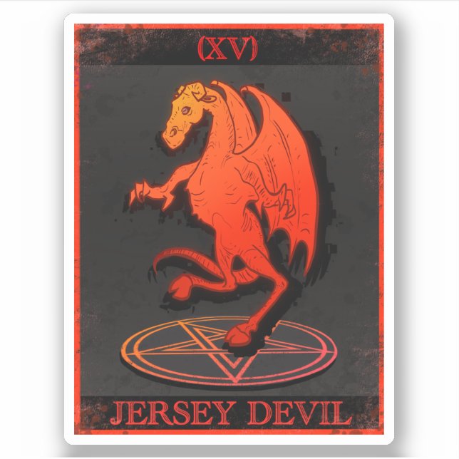 Cryptid Tarot Theme Jersey Devil Sticker (Front)